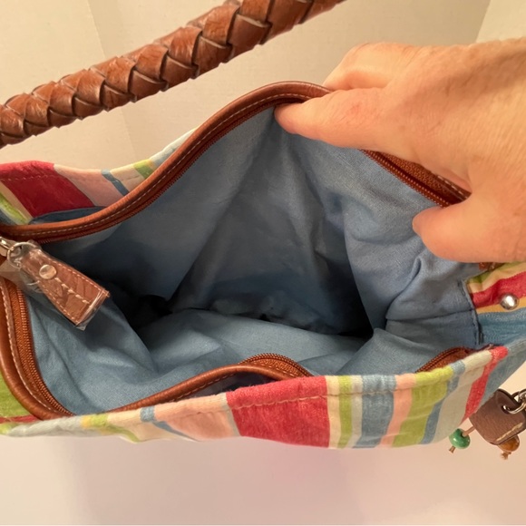 Fossil Shoulder Canvas Striped Material Boho Style ZB2267. - Picture 9 of 16